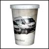 Promotional cup holder tissue box for use in cars